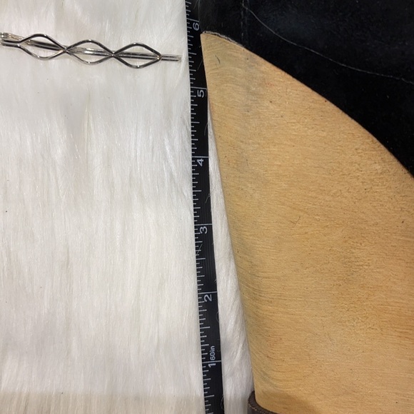 NWT Sam Edelman Black Leather Loafer Tassels & Wood Wedge Platform - Picture 16 of 16